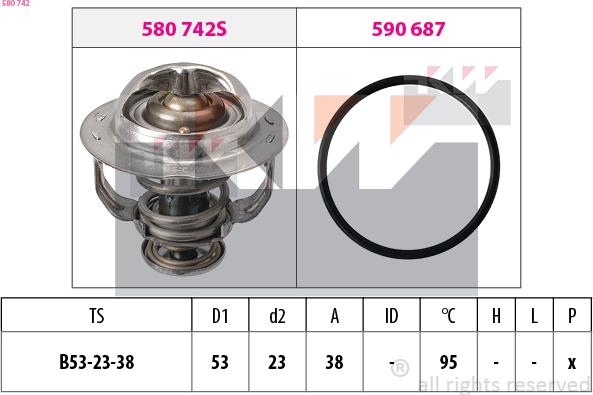KW 580 742 - Coolant thermostat / housing car-mod.net