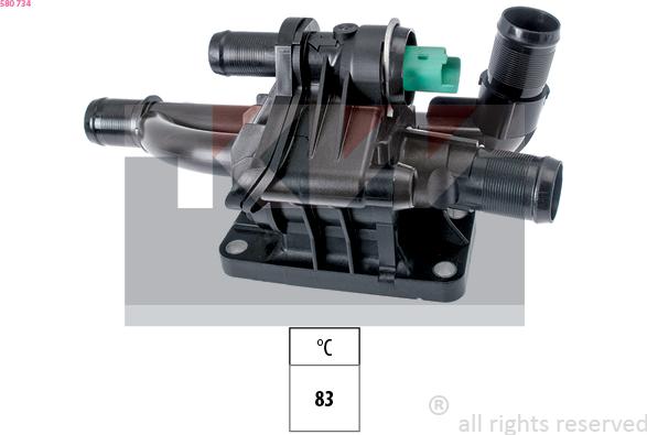 KW 580 734 - Coolant thermostat / housing car-mod.net
