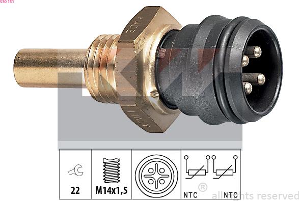 KW 530 151 - Coolant temperature Sensor car-mod.net