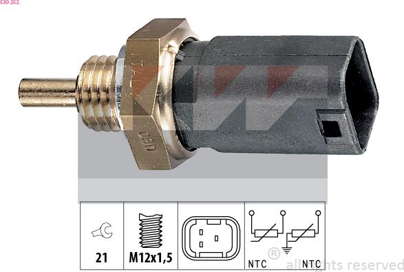 KW 530 252 - Coolant temperature Sensor car-mod.net
