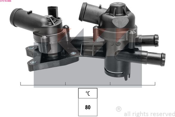 KW 579 954KK - Coolant thermostat / housing car-mod.net
