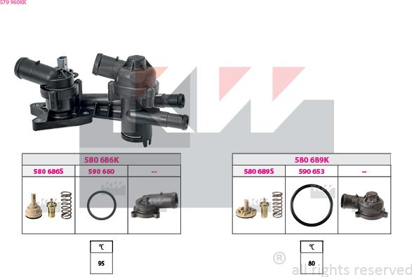 KW 579 960KK - Coolant thermostat / housing car-mod.net