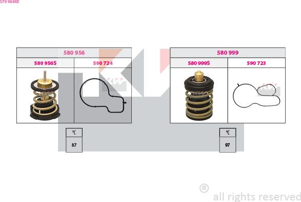 KW 579 984KK - Coolant thermostat / housing car-mod.net