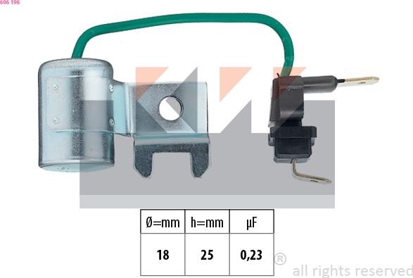 KW 606 196 - Condenser, ignition car-mod.net