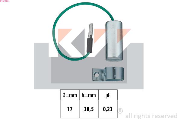 KW 615 034 - Condenser, ignition car-mod.net