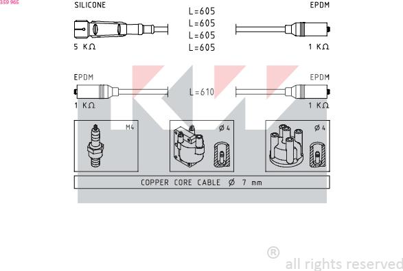 KW 359 965 - Ignition Cable Kit car-mod.net