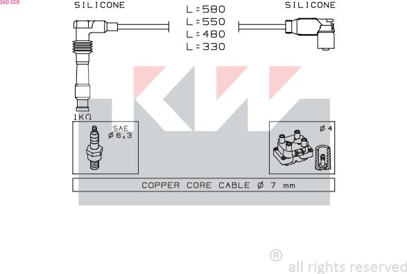 KW 360 559 - Ignition Cable Kit car-mod.net