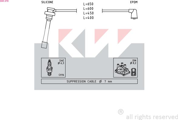 KW 360 278 - Ignition Cable Kit car-mod.net