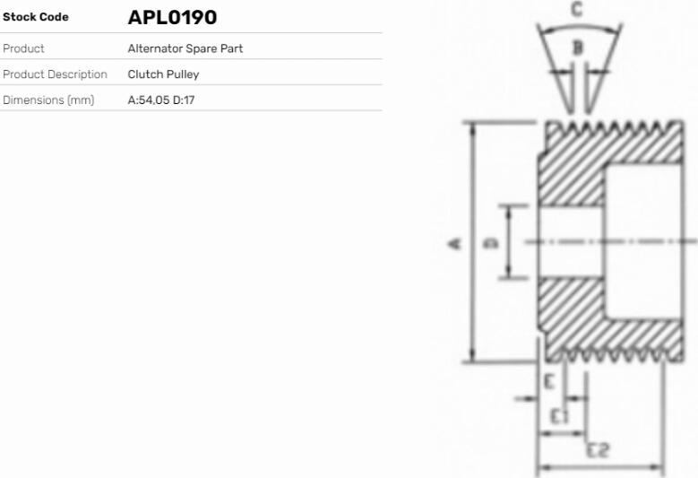 LE Part APL0190 - Pulley, alternator, freewheel clutch car-mod.net