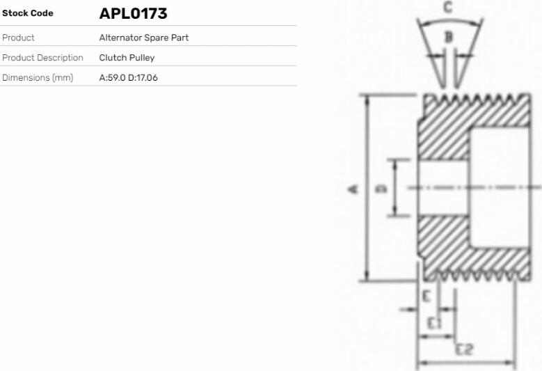 LE Part APL0173 - Pulley, alternator, freewheel clutch car-mod.net