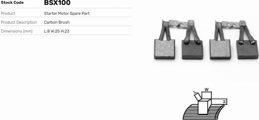 LE Part BSX100 - Carbon Brush, starter car-mod.net