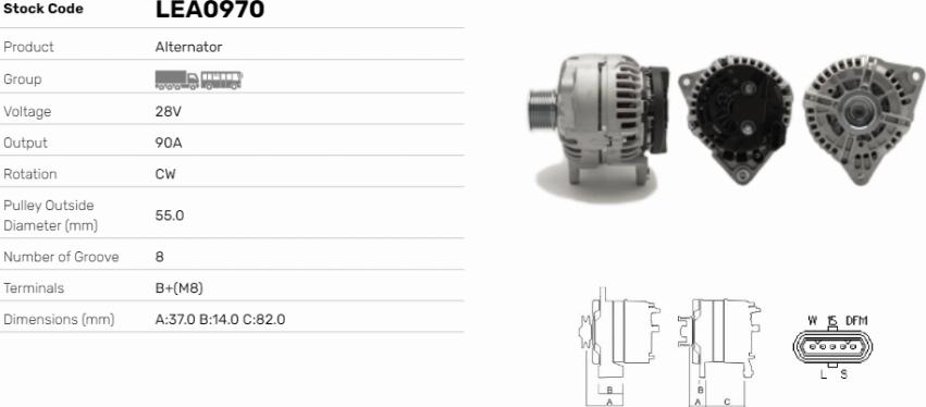 LE Part LEA0970 - Alternator car-mod.net