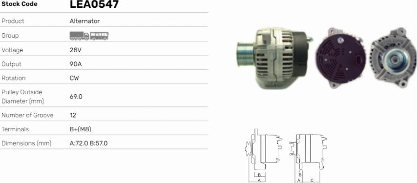LE Part LEA0547 - Alternator car-mod.net