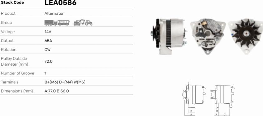 LE Part LEA0586 - Alternator car-mod.net