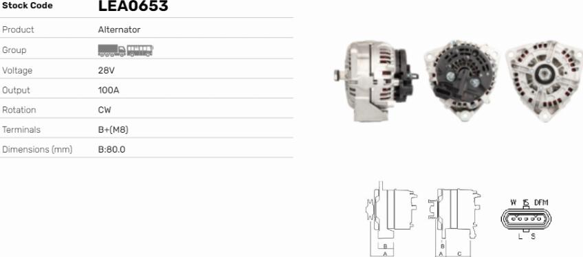 LE Part LEA0653 - Alternator car-mod.net