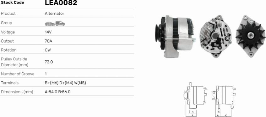 LE Part LEA0082 - Alternator car-mod.net