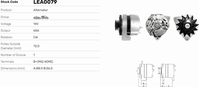 LE Part LEA0079 - Alternator car-mod.net