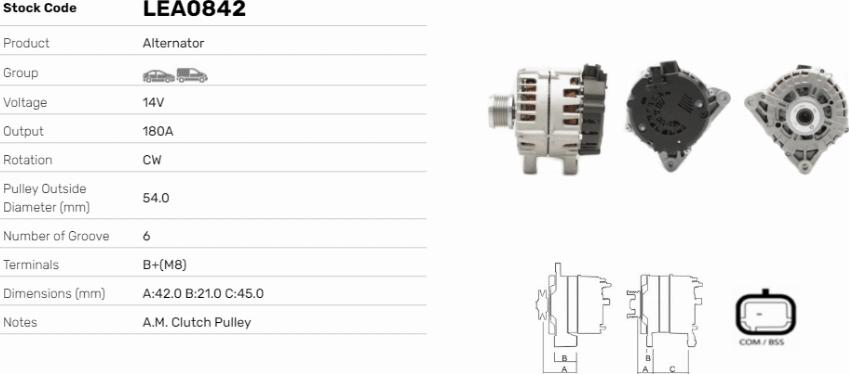 LE Part LEA0842 - Alternator car-mod.net