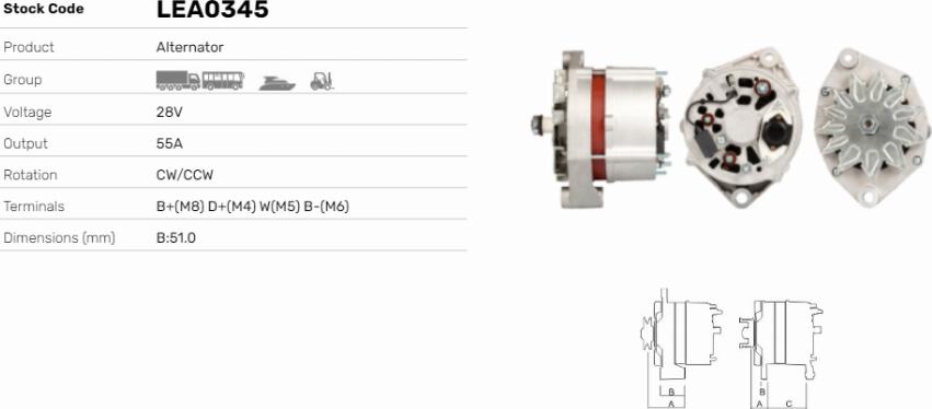 LE Part LEA0345 - Alternator car-mod.net