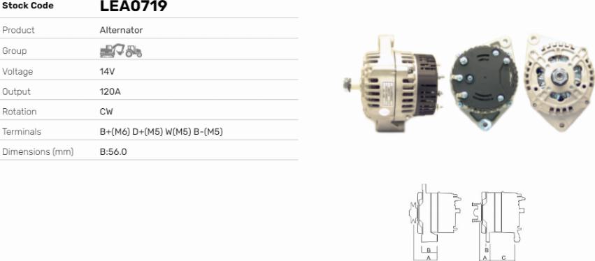 LE Part LEA0719 - Alternator car-mod.net