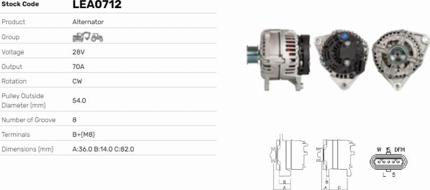LE Part LEA0712 - Alternator car-mod.net