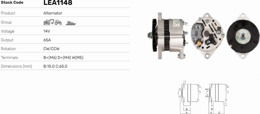 LE Part LEA1148 - Alternator car-mod.net