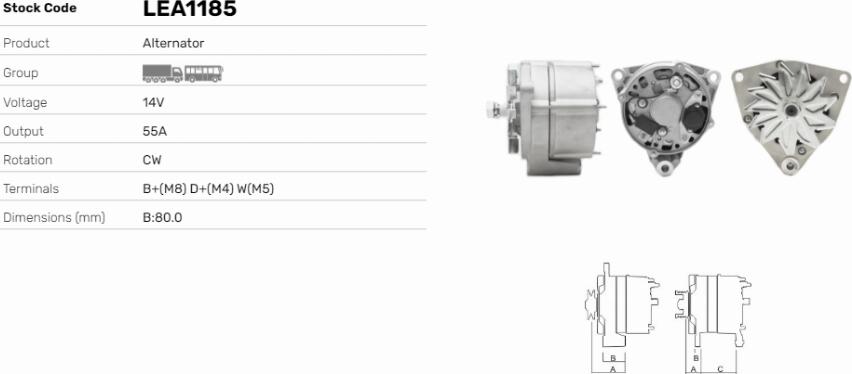 LE Part LEA1185 - Alternator car-mod.net