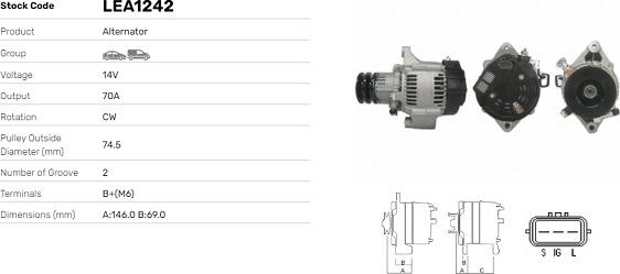 LE Part LEA1242 - Alternator car-mod.net
