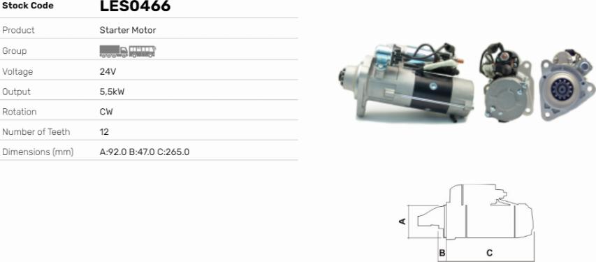 LE Part LES0466 - Starter car-mod.net