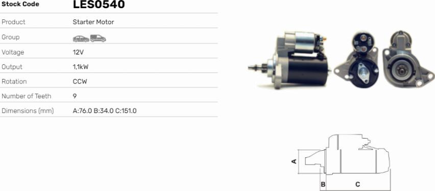 LE Part LES0540 - Starter car-mod.net