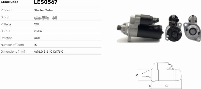 LE Part LES0567 - Starter car-mod.net