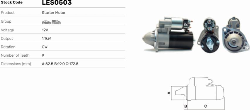 LE Part LES0503 - Starter car-mod.net