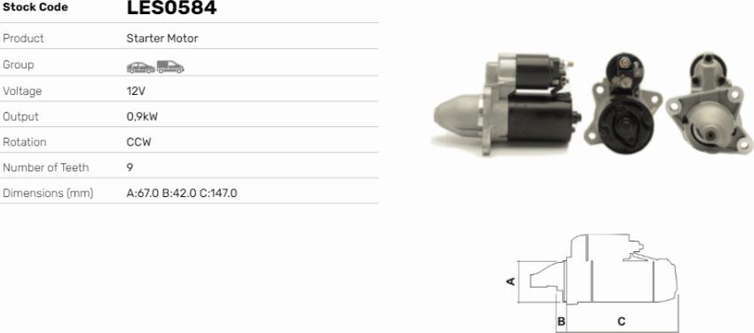 LE Part LES0584 - Starter car-mod.net