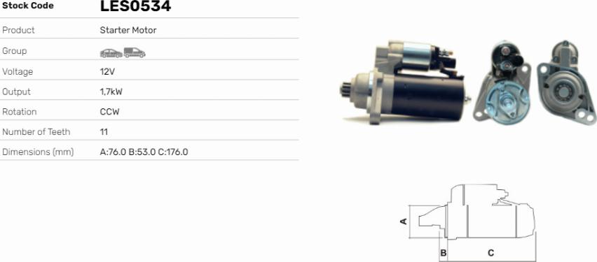 LE Part LES0534 - Starter car-mod.net