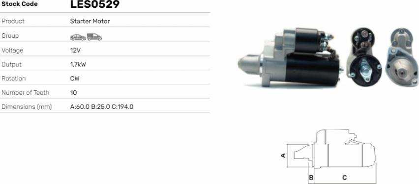 LE Part LES0529 - Starter car-mod.net