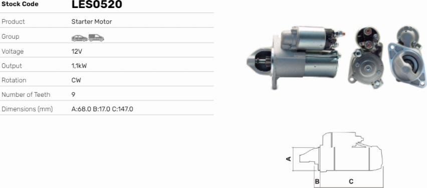 LE Part LES0520 - Starter car-mod.net