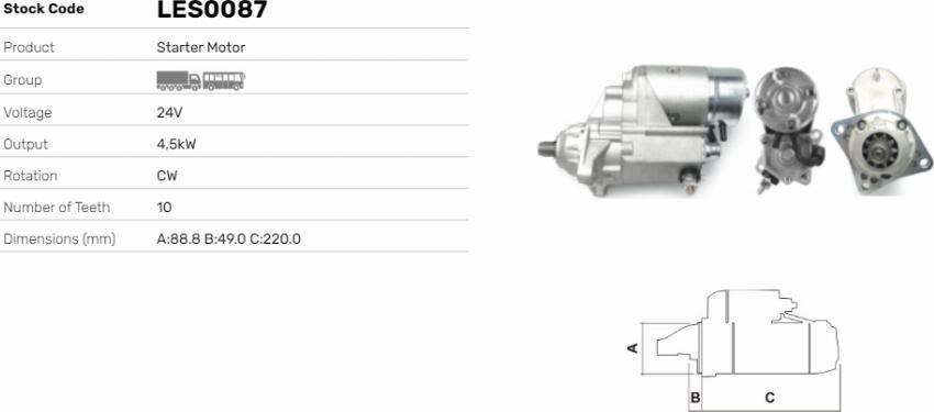 LE Part LES0087 - Starter car-mod.net
