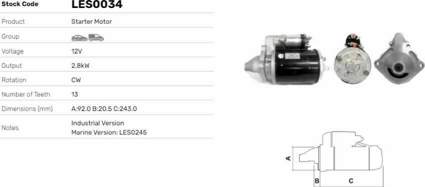 LE Part LES0034 - Starter car-mod.net