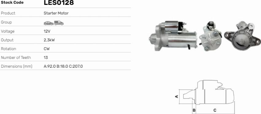 LE Part LES0128 - Starter car-mod.net