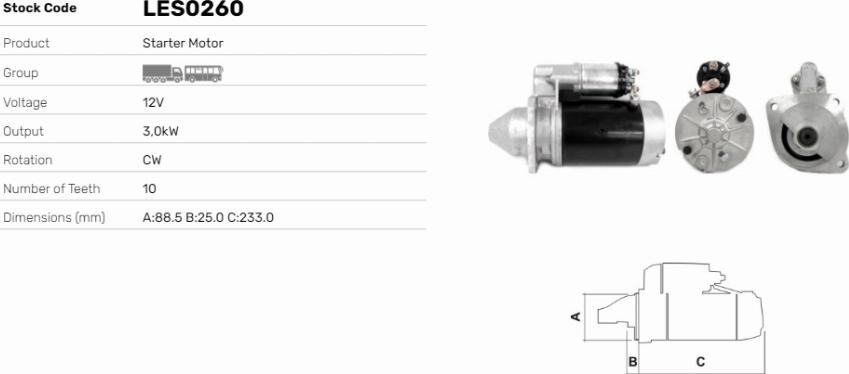 LE Part LES0260 - Starter car-mod.net