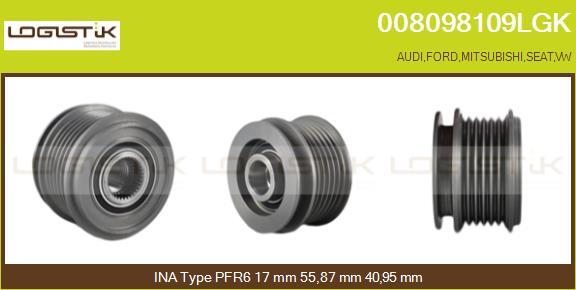 LGK 008098109LGK - Pulley, alternator, freewheel clutch car-mod.net