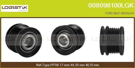 LGK 008098100LGK - Pulley, alternator, freewheel clutch car-mod.net