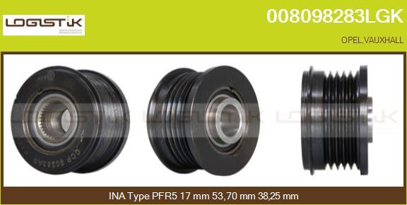 LGK 008098283LGK - Pulley, alternator, freewheel clutch car-mod.net