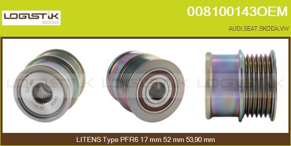 LGK 008100143OEM - Pulley, alternator, freewheel clutch car-mod.net