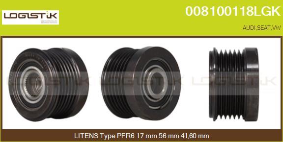 LGK 008100118LGK - Pulley, alternator, freewheel clutch car-mod.net