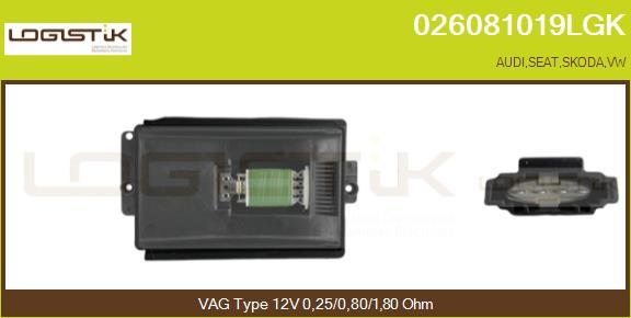 LGK 026081019LGK - Resistor, interior blower car-mod.net