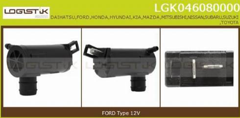 LGK LGK046080000 - Water Pump, window cleaning car-mod.net