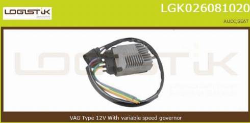 LGK LGK026081020 - Pre-resistor, electro motor radiator fan car-mod.net