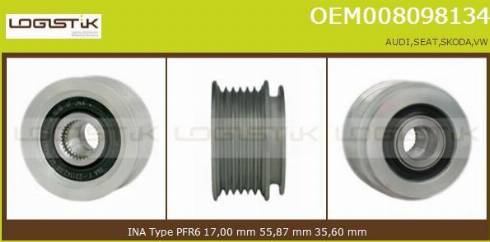 LGK OEM008098134 - Pulley, alternator, freewheel clutch car-mod.net