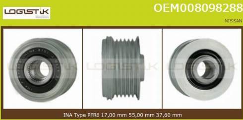 LGK OEM008098288 - Pulley, alternator, freewheel clutch car-mod.net
